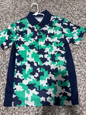 Under Armour Navy, Green & White Camo Polo
